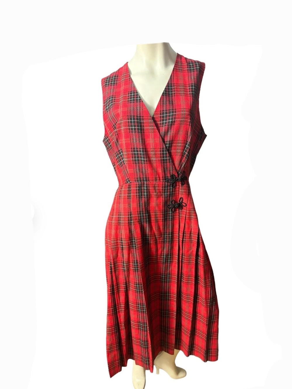 Vintage Eagles Eye Red Plaid Dress